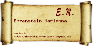 Ehrenstein Marianna névjegykártya